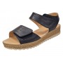 Sandale dama negre din piele naturala cu talpa confort si inchidere velcro dubla CP12N